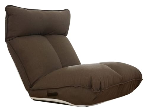 CSYQPDMBDL Bodenstuhl Faltbar, Bodenstuhl mit Verstellbarer, Abnehmbarer und waschbarer Verstellbarer Meditationsstuhl mit 14 Gängen for das Wohnzimmer im Schlafzimmer(Brown) von CSYQPDMBDL