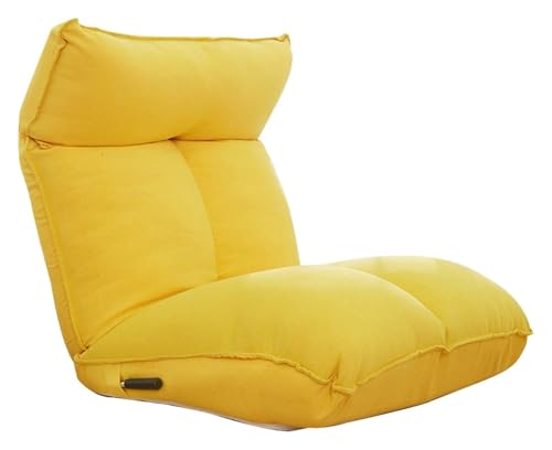 CSYQPDMBDL Bodenstuhl Faltbar, Bodenstuhl mit Verstellbarer, Abnehmbarer und waschbarer Verstellbarer Meditationsstuhl mit 14 Gängen for das Wohnzimmer im Schlafzimmer(Yellow) von CSYQPDMBDL