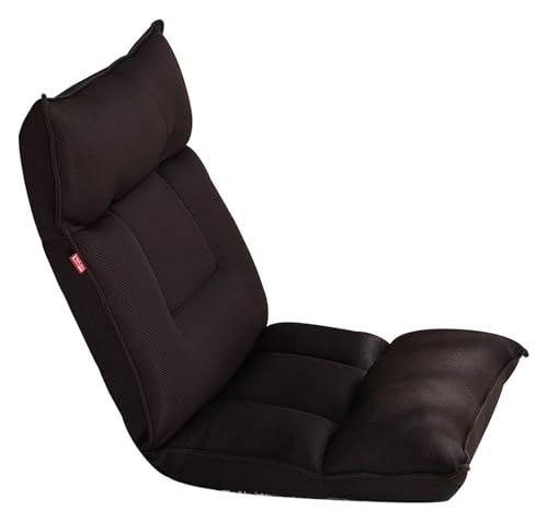 CSYQPDMBDL Bodenstuhl Faltbar, Bodenstuhl mit Verstellbarer, Abnehmbarer und waschbarer eingebauter Latexkissen-Erkerfensterstuhl for Schlafzimmer(Brown) von CSYQPDMBDL