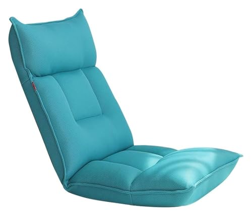 CSYQPDMBDL Bodenstuhl Faltbar, Bodenstuhl mit Verstellbarer, Abnehmbarer und waschbarer eingebauter Latexkissen-Erkerfensterstuhl for Schlafzimmer(Light Blue) von CSYQPDMBDL