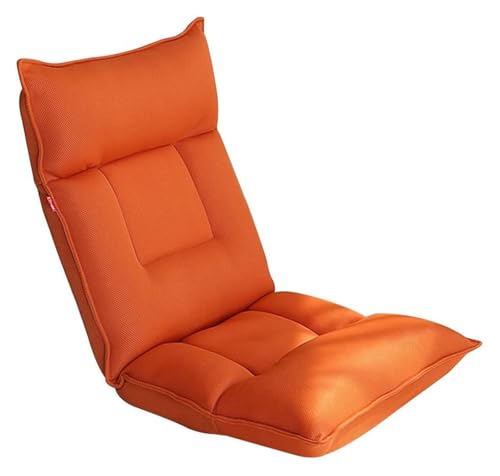 CSYQPDMBDL Bodenstuhl Faltbar, Bodenstuhl mit Verstellbarer, Abnehmbarer und waschbarer eingebauter Latexkissen-Erkerfensterstuhl for Schlafzimmer(Orange) von CSYQPDMBDL
