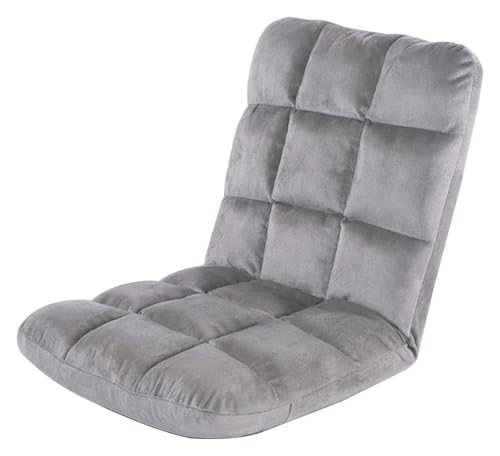 CSYQPDMBDL Bodenstuhl Faltbar, Bodenstuhl mit Verstellbarer, Anpassung Lazy Leisure Sofa mit Abnehmbarer und waschbarer Rückenlehne, klappbarer Computerstuhl auf dem Bett(Grey) von CSYQPDMBDL