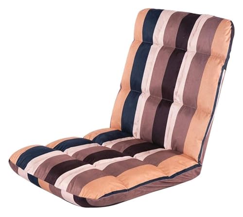 CSYQPDMBDL Bodenstuhl Faltbar, Bodenstuhl mit Verstellbarer, Anpassung Lazy Leisure Sofa mit Abnehmbarer und waschbarer Rückenlehne, klappbarer Computerstuhl auf dem Bett(Stripes) von CSYQPDMBDL