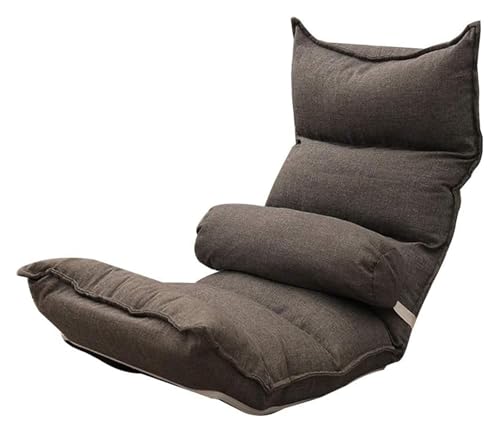 CSYQPDMBDL Bodenstuhl Faltbar, Bodenstuhl mit Verstellbarer, Balkon Erkerfenster Beinloses Sofa Ergonomisches Design Freizeitbettstuhl(Grey) von CSYQPDMBDL