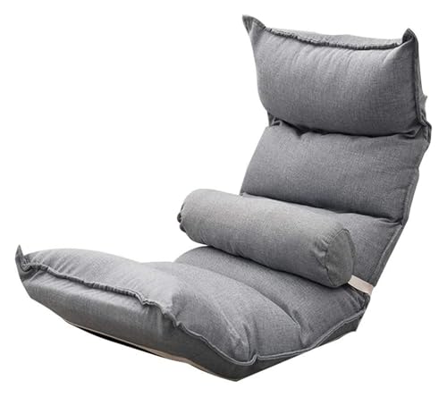 CSYQPDMBDL Bodenstuhl Faltbar, Bodenstuhl mit Verstellbarer, Balkon Erkerfenster Beinloses Sofa Ergonomisches Design Freizeitbettstuhl(Light Blue) von CSYQPDMBDL