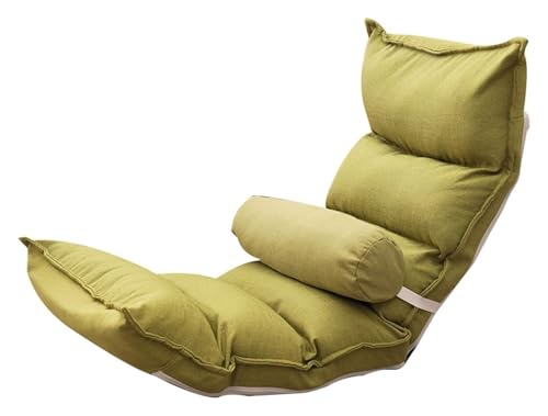 CSYQPDMBDL Bodenstuhl Faltbar, Bodenstuhl mit Verstellbarer, Balkon Erkerfenster Beinloses Sofa Mit Rückenlehne Ergonomisches Design Freizeitbettstuhl for Erkerfenster Wohnzimmer(Green) von CSYQPDMBDL