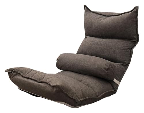 CSYQPDMBDL Bodenstuhl Faltbar, Bodenstuhl mit Verstellbarer, Balkon Erkerfenster Beinloses Sofa Mit Rückenlehne Ergonomisches Design Freizeitbettstuhl for Erkerfenster Wohnzimmer(Grey) von CSYQPDMBDL