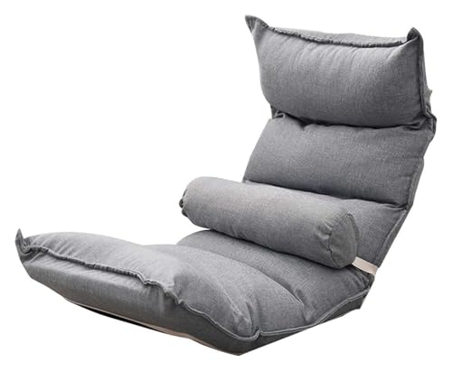 CSYQPDMBDL Bodenstuhl Faltbar, Bodenstuhl mit Verstellbarer, Balkon Erkerfenster Beinloses Sofa Mit Rückenlehne Ergonomisches Design Freizeitbettstuhl for Erkerfenster Wohnzimmer(Light Blue) von CSYQPDMBDL