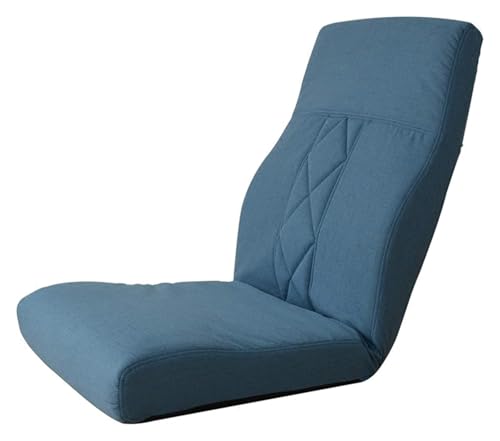 CSYQPDMBDL Bodenstuhl Faltbar, Bodenstuhl mit Verstellbarer, Balkon Rückenlehne Kleiner Stuhl 5-Gang-Einstellung Waschbar Moderne Einfachheit Lazy Sofa(Blue) von CSYQPDMBDL