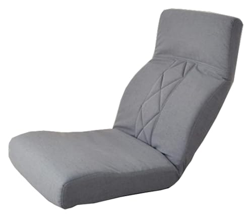 CSYQPDMBDL Bodenstuhl Faltbar, Bodenstuhl mit Verstellbarer, Balkon Rückenlehne Kleiner Stuhl 5-Gang-Einstellung Waschbar Moderne Einfachheit Lazy Sofa(Grey) von CSYQPDMBDL