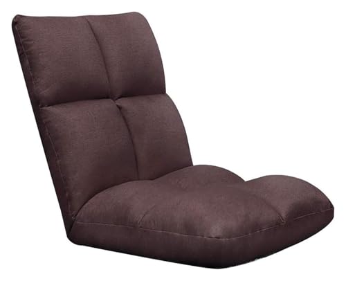 CSYQPDMBDL Bodenstuhl Faltbar, Bodenstuhl mit Verstellbarer, Computerstuhl auf Einzelbett 5-Gang-Einstellung for Erkerfenster-Schlafzimmer(Brown) von CSYQPDMBDL