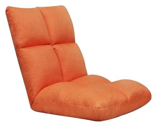 CSYQPDMBDL Bodenstuhl Faltbar, Bodenstuhl mit Verstellbarer, Computerstuhl auf Einzelbett 5-Gang-Einstellung for Erkerfenster-Schlafzimmer(Orange) von CSYQPDMBDL