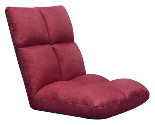 CSYQPDMBDL Bodenstuhl Faltbar, Bodenstuhl mit Verstellbarer, Computerstuhl auf Einzelbett 5-Gang-Einstellung for Erkerfenster-Schlafzimmer(Rose red) von CSYQPDMBDL