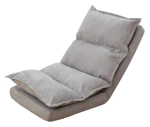 CSYQPDMBDL Bodenstuhl Faltbar, Bodenstuhl mit Verstellbarer, Computerstuhl mit 5 Geschwindigkeitseinstellungen auf Einzelbett mit Rückenlehne, faules Sofa for Balkonschlafzimmer(Grey) von CSYQPDMBDL