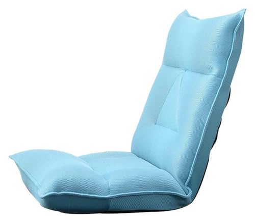CSYQPDMBDL Bodenstuhl Faltbar, Bodenstuhl mit Verstellbarer, Computerstuhl mit 6 Geschwindigkeitsstufen und abnehmbarem und waschbarem Einzelbett for das Schlafzimmer mit Balkon(Light Blue) von CSYQPDMBDL