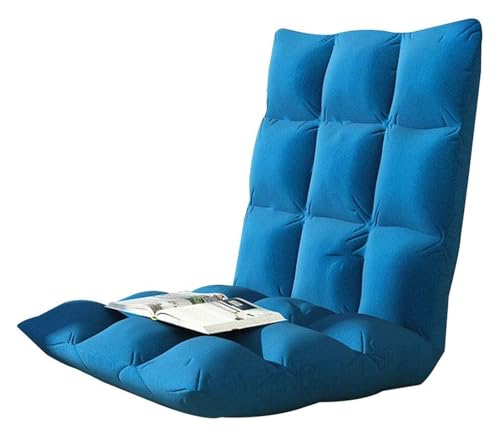 CSYQPDMBDL Bodenstuhl Faltbar, Bodenstuhl mit Verstellbarer, Computerstuhl mit 6-facher Einstellung auf Einzelbett mit Rückenlehne for Erkerfensterbalkon(Blue) von CSYQPDMBDL