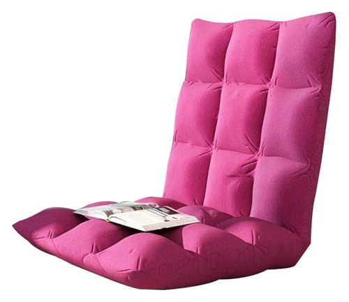 CSYQPDMBDL Bodenstuhl Faltbar, Bodenstuhl mit Verstellbarer, Computerstuhl mit 6-facher Einstellung auf Einzelbett mit Rückenlehne for Erkerfensterbalkon(Light red) von CSYQPDMBDL