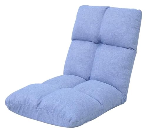 CSYQPDMBDL Bodenstuhl Faltbar, Bodenstuhl mit Verstellbarer, Einzelliegesofa, 5-Gang-Einstellung, Bodensofa for Balkon, Erkerfenster(Light Blue) von CSYQPDMBDL