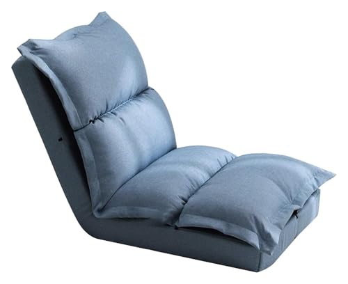 CSYQPDMBDL Bodenstuhl Faltbar, Bodenstuhl mit Verstellbarer, Ergonomischer Bodenstuhl mit doppelter Rückseite und einstellbarem Winkel for Wohnzimmer-Schlafzimmer(Blue,Large) von CSYQPDMBDL