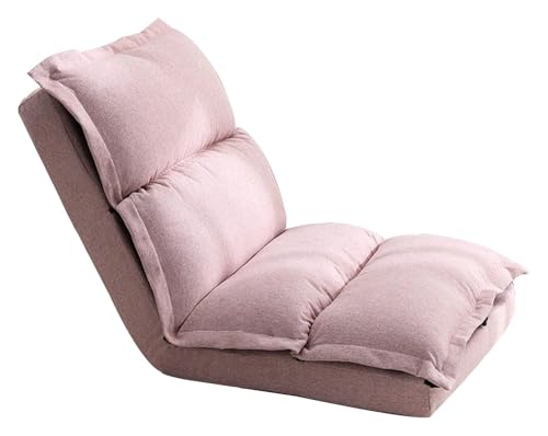CSYQPDMBDL Bodenstuhl Faltbar, Bodenstuhl mit Verstellbarer, Ergonomischer Bodenstuhl mit doppelter Rückseite und einstellbarem Winkel for Wohnzimmer-Schlafzimmer(Light red,Large) von CSYQPDMBDL