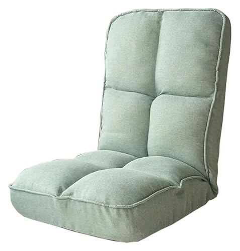 CSYQPDMBDL Bodenstuhl Faltbar, Bodenstuhl mit Verstellbarer, Faltbarer Computerstuhl, leicht zu entfernen und zu waschen, for Schlafzimmer und Wohnzimmer(Light Green) von CSYQPDMBDL