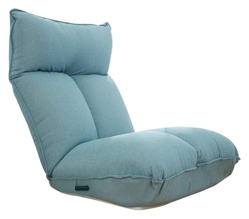 CSYQPDMBDL Bodenstuhl Faltbar, Bodenstuhl mit Verstellbarer, Faltbarer einzelner Bodenstuhl 14 Gänge justierbarer Meditationsstuhl mit Rückenlehne(Blue) von CSYQPDMBDL