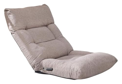 CSYQPDMBDL Bodenstuhl Faltbar, Bodenstuhl mit Verstellbarer, Faltbares Lazy-Kissen mit 14-Segment-Einstellung aus Baumwolle und Leinen von CSYQPDMBDL