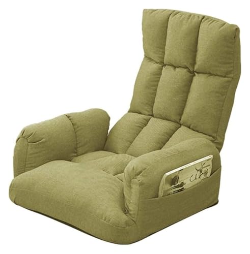 CSYQPDMBDL Bodenstuhl Faltbar, Bodenstuhl mit Verstellbarer, Klappbarer Bodenstuhl mit Armlehnen, Meditationsbodenstuhl, abnehmbar und waschbar(Green) von CSYQPDMBDL