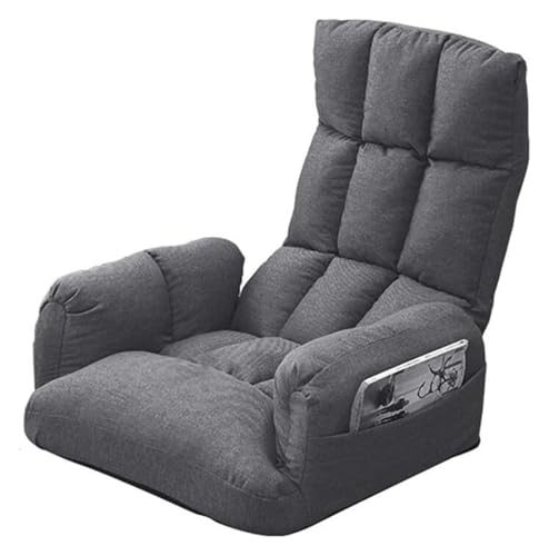 CSYQPDMBDL Bodenstuhl Faltbar, Bodenstuhl mit Verstellbarer, Klappbarer Bodenstuhl mit Armlehnen, Meditationsbodenstuhl, abnehmbar und waschbar(Grey) von CSYQPDMBDL