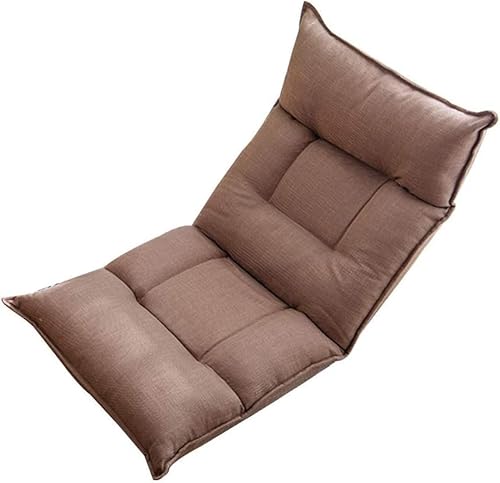 CSYQPDMBDL Bodenstuhl Faltbar, Bodenstuhl mit Verstellbarer, Klappbarer Bodenstuhl mit integriertem Latexkissen for Erkerfenster-Schlafzimmer(Brown) von CSYQPDMBDL