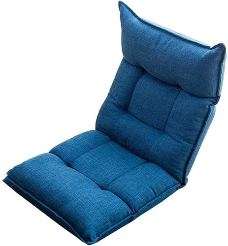 CSYQPDMBDL Bodenstuhl Faltbar, Bodenstuhl mit Verstellbarer, Klappbarer Bodenstuhl mit integriertem Latexkissen for Erkerfenster-Schlafzimmer(Dark Blue) von CSYQPDMBDL