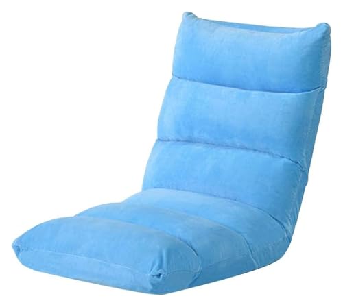 CSYQPDMBDL Bodenstuhl Faltbar, Bodenstuhl mit Verstellbarer, Klappbarer Computerstuhl auf dem Bett, 5 Gänge, verstellbar, faules Sofa for Erkerfenster, Schlafzimmer(Blue) von CSYQPDMBDL