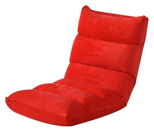 CSYQPDMBDL Bodenstuhl Faltbar, Bodenstuhl mit Verstellbarer, Klappbarer Computerstuhl auf dem Bett, 5 Gänge, verstellbar, faules Sofa for Erkerfenster, Schlafzimmer(Red) von CSYQPDMBDL