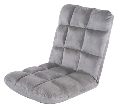 CSYQPDMBDL Bodenstuhl Faltbar, Bodenstuhl mit Verstellbarer, Klappbarer Computerstuhl auf dem Bett, Einzelstuhl, Mehrgangeinstellung(Grey) von CSYQPDMBDL