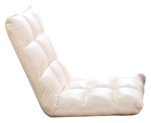 CSYQPDMBDL Bodenstuhl Faltbar, Bodenstuhl mit Verstellbarer, Klappbarer Computerstuhl auf dem Bett 5 Gänge einstellbare Ergonomie Bodensofa(Beige) von CSYQPDMBDL