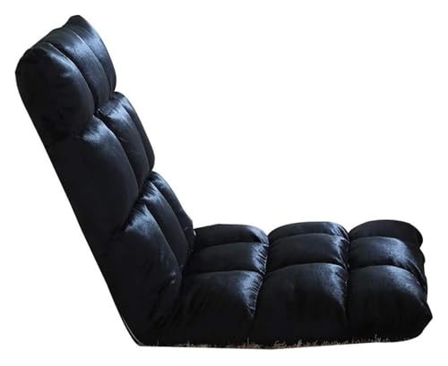 CSYQPDMBDL Bodenstuhl Faltbar, Bodenstuhl mit Verstellbarer, Klappbarer Computerstuhl auf dem Bett 5 Gänge einstellbare Ergonomie Bodensofa(Black) von CSYQPDMBDL