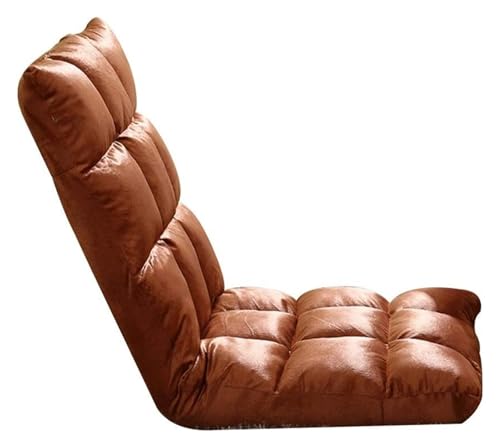 CSYQPDMBDL Bodenstuhl Faltbar, Bodenstuhl mit Verstellbarer, Klappbarer Computerstuhl auf dem Bett 5 Gänge einstellbare Ergonomie Bodensofa(Brown) von CSYQPDMBDL