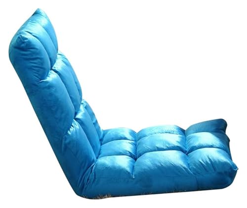 CSYQPDMBDL Bodenstuhl Faltbar, Bodenstuhl mit Verstellbarer, Klappbarer Computerstuhl auf dem Bett 5 Gänge einstellbare Ergonomie Bodensofa(Dark Blue) von CSYQPDMBDL