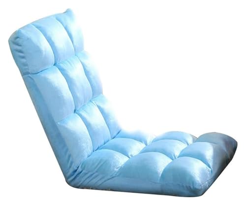 CSYQPDMBDL Bodenstuhl Faltbar, Bodenstuhl mit Verstellbarer, Klappbarer Computerstuhl auf dem Bett 5 Gänge einstellbare Ergonomie Bodensofa(Light Blue) von CSYQPDMBDL
