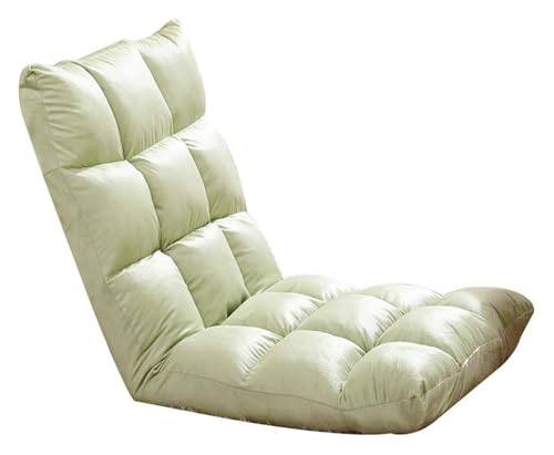 CSYQPDMBDL Bodenstuhl Faltbar, Bodenstuhl mit Verstellbarer, Klappbarer Computerstuhl auf dem Bett 5 Gänge einstellbare Ergonomie Bodensofa(Light Green) von CSYQPDMBDL