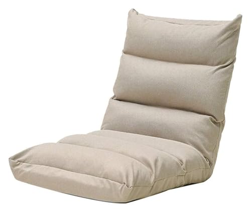 CSYQPDMBDL Bodenstuhl Faltbar, Bodenstuhl mit Verstellbarer, Klappbarer Meditationsstuhl mit 6-facher Verstellung for Erkerfenster und Balkon(Khaki) von CSYQPDMBDL