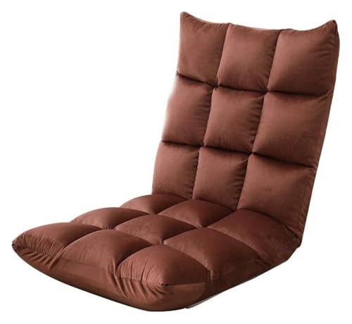CSYQPDMBDL Bodenstuhl Faltbar, Bodenstuhl mit Verstellbarer, Kleine Wohnung Klappsofa 5 Geschwindigkeitseinstellung Lazy Sofa for Bay Window Schlafzimmer(Brown) von CSYQPDMBDL