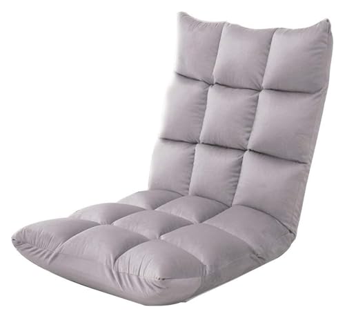 CSYQPDMBDL Bodenstuhl Faltbar, Bodenstuhl mit Verstellbarer, Kleine Wohnung Klappsofa 5 Geschwindigkeitseinstellung Lazy Sofa for Bay Window Schlafzimmer(Grey) von CSYQPDMBDL