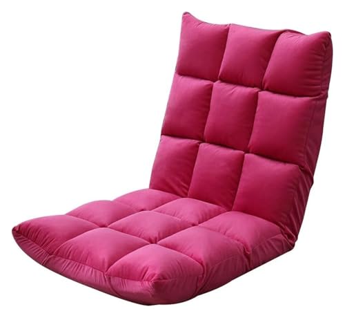 CSYQPDMBDL Bodenstuhl Faltbar, Bodenstuhl mit Verstellbarer, Kleine Wohnung Klappsofa 5 Geschwindigkeitseinstellung Lazy Sofa for Bay Window Schlafzimmer(Rose Red) von CSYQPDMBDL