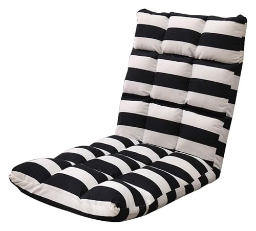 CSYQPDMBDL Bodenstuhl Faltbar, Bodenstuhl mit Verstellbarer, Kleine Wohnung Klappsofa 5 Geschwindigkeitseinstellung Lazy Sofa for Bay Window Schlafzimmer(Stripe) von CSYQPDMBDL