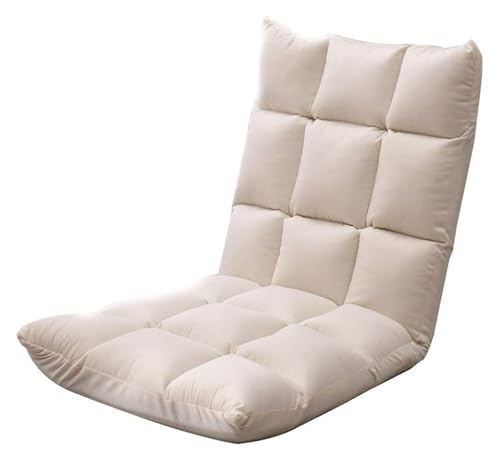 CSYQPDMBDL Bodenstuhl Faltbar, Bodenstuhl mit Verstellbarer, Kleine Wohnung Klappsofa 5 Geschwindigkeitseinstellung Lazy Sofa for Bay Window Schlafzimmer(White) von CSYQPDMBDL