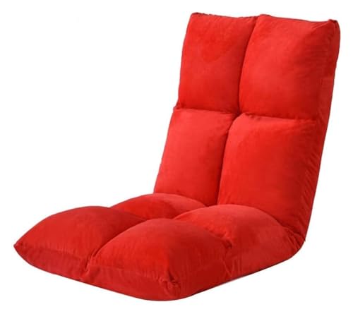 CSYQPDMBDL Bodenstuhl Faltbar, Bodenstuhl mit Verstellbarer, Lazy Folding Small Sofa mit 5-Gang-Einstellung, geeignet for Vier Jahreszeiten(Red) von CSYQPDMBDL