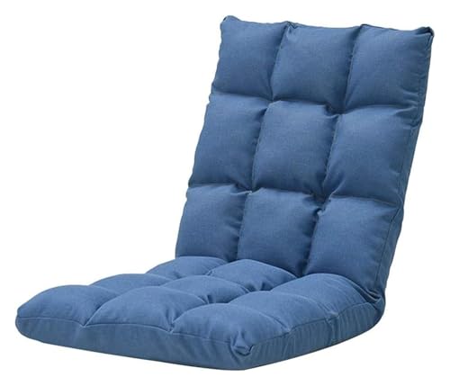 CSYQPDMBDL Bodenstuhl Faltbar, Bodenstuhl mit Verstellbarer, Lazy Sofa mit 5 Geschwindigkeitseinstellungen, abnehmbar und waschbar, klappbarer Einzelsitz for Balkon/Schlafzimmer(Blue) von CSYQPDMBDL