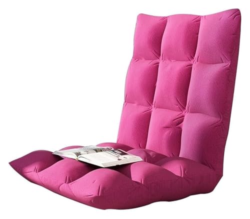 CSYQPDMBDL Bodenstuhl Faltbar, Bodenstuhl mit Verstellbarer, Meditationsstuhl mit 5 Gängen, abnehmbar und waschbar, faules Sofa for Schlafzimmer und Wohnzimmer(Light red) von CSYQPDMBDL