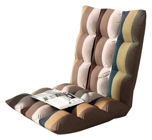 CSYQPDMBDL Bodenstuhl Faltbar, Bodenstuhl mit Verstellbarer, Meditationsstuhl mit 5 Gängen, abnehmbar und waschbar, faules Sofa for Schlafzimmer und Wohnzimmer(Stripe) von CSYQPDMBDL